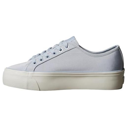 Calvin Klein vulc flatform lace up moire yw0yw02012, basso top donna, blue (keepsake blue), 39 eu