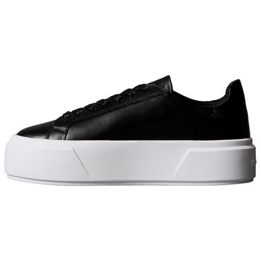 Calvin Klein flatform lace up lth mg yw0yw01928, basso top donna, black (ck black), 37 eu