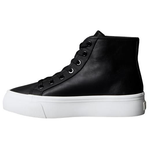 Calvin Klein donna sneakers vulcanizzate high top in pelle, nero (pvh black), 35