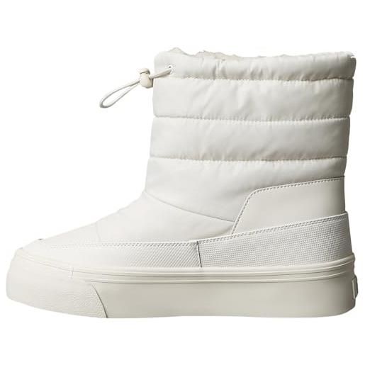 Calvin Klein donna stivali mezza gamba snowboot nylon mix con plateau, bianco (lily white), 35