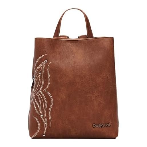 Desigual mini zaino da donna in poliuretano, marrone, einheitsgröße