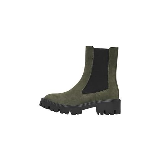ONLY pu boot-noos, onlbetty-1 nubuck-stivali in poliuretano donna, kalamata, 40 eu