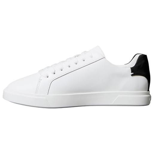 Calvin Klein low pro cup laceup lth moire hw0hw02845, basso top donna, white (bright white/black), 39 eu