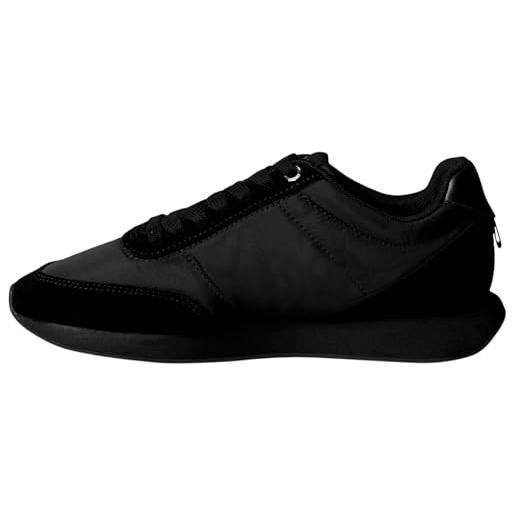 Calvin Klein retro runner lace up nylon mg yw0yw01990, basso top donna, black (triple black), 39 eu