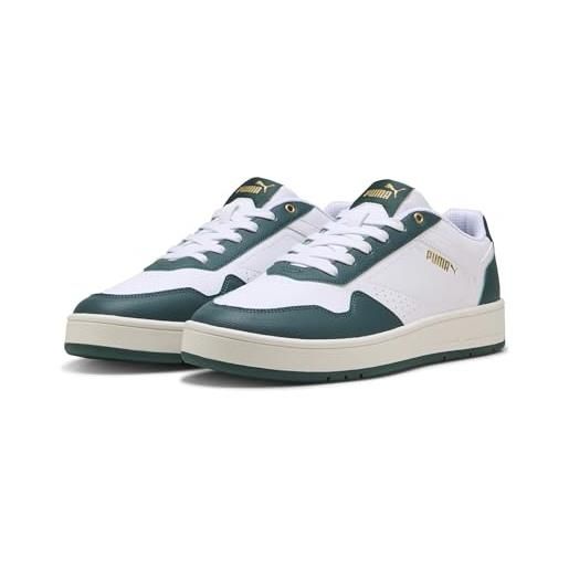 PUMA court classic, scarpe da ginnastica unisex-adulto, white-dark myrtle gold, 38 eu