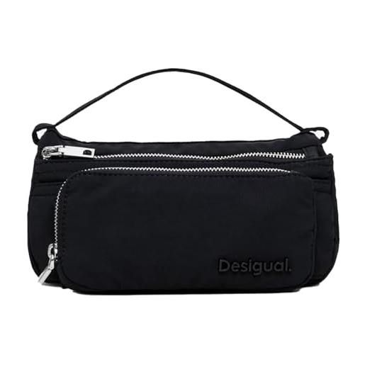 Desigual bag_basic modular monza, 2000 negro, u, accessori borsa a corpo in nylon donna, nero, one size