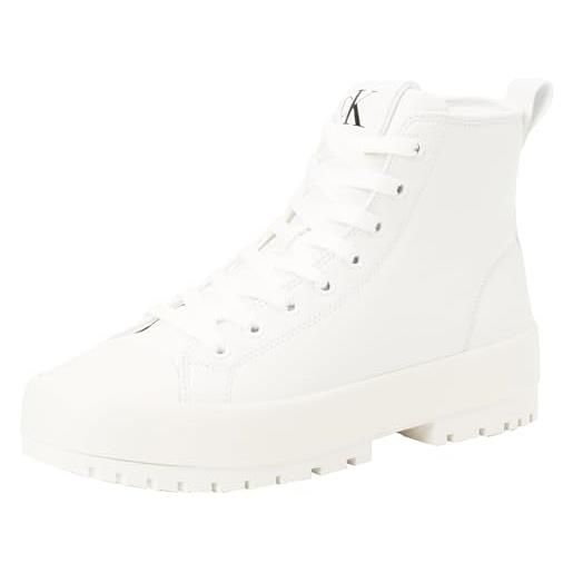 Calvin Klein donna sneakers hybrid nappa profilo alto, bianco (bright white), 36