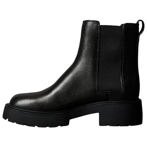 Calvin Klein donna stivaletti chelsea chunky in pelle, nero (black), 40