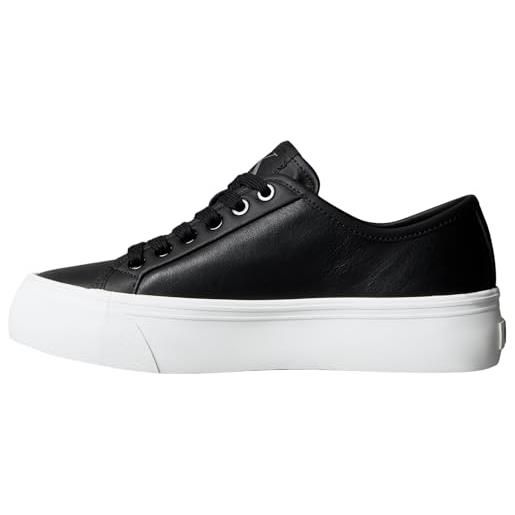 Calvin Klein donna sneakers vulcanizzate lace up profilo basso, nero (pvh black), 39