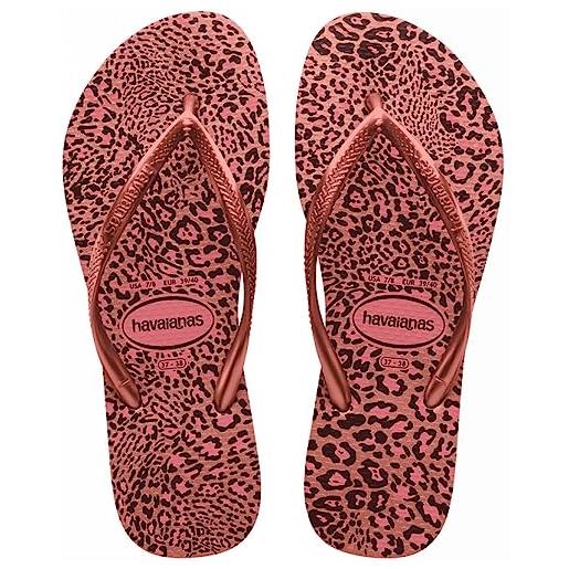 Havaianas slim animals, flip flops donna, rosa, 23/24 eu