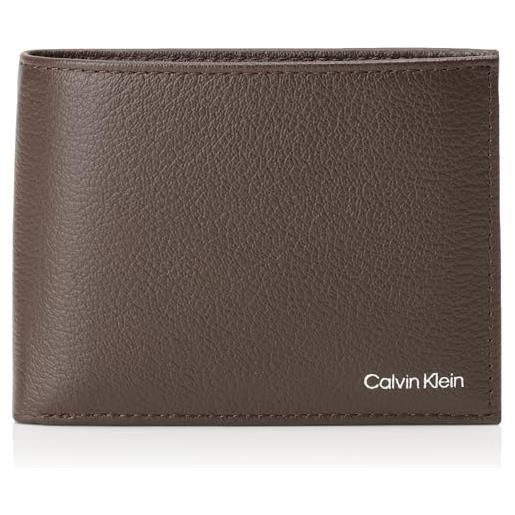 Calvin Klein warmth bifold 5cc w/coin l k50k512790, portafogli unisex-adulto, black (dark brown), os