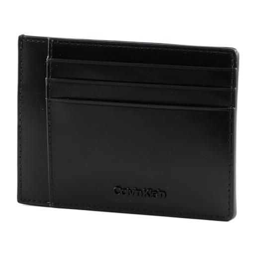 Calvin Klein portafoglio uomo ck median id cardholder piccolo, nero (ck black), nero (ck black), taglia unica