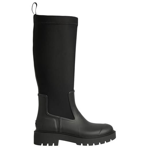 Calvin Klein high rainboot neoprene yw0yw00838, stivali da pioggia donna, black (ck black), 41 eu