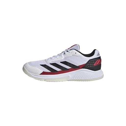 adidas courtquick mens padel shoes, scarpe uomo, cloud white/core black/lucid red, 37 1/3 eu