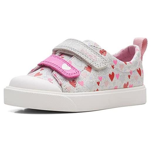 Clarks city bright t. , scarpe da ginnastica bambine e ragazze, beige, 20.5 eu larga