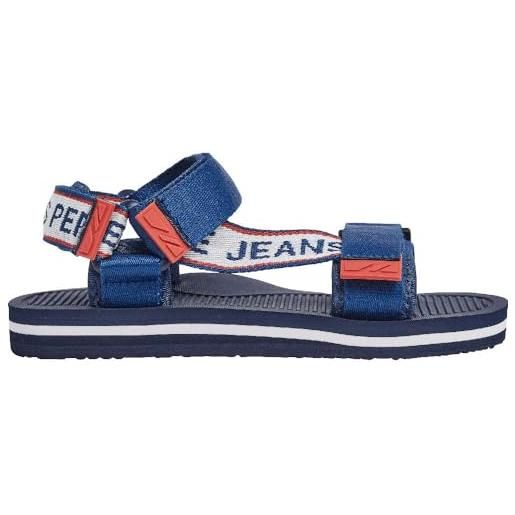 Pepe Jeans pool one b, ciabatte infradito bambini e ragazzi, blu (blu oceano), 32 eu