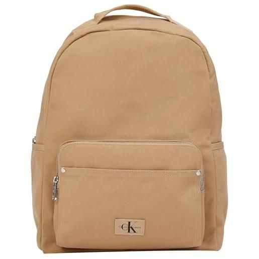 Calvin Klein uomo zaino sport essentials campus con scomparti laterali, beige (savannah tan), taglia unica
