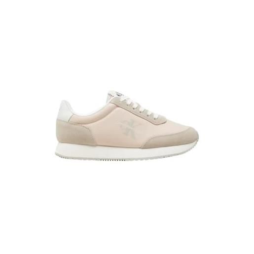 Calvin Klein jeans women retro runner low lace ny ml, whisper pink/eggshell/white, 36 eu
