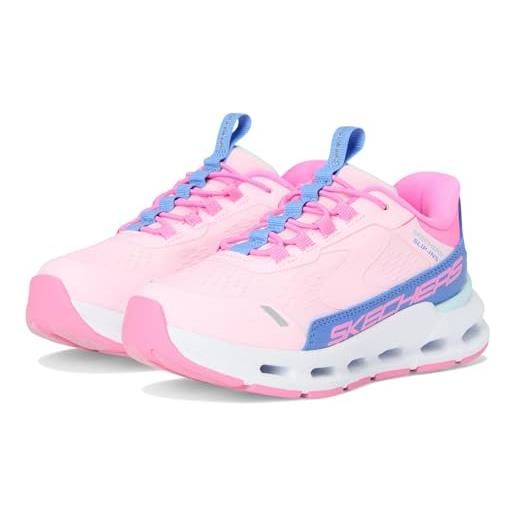 Skechers girl's glide-step + vista sneaker, rosa, 4.5 uk child