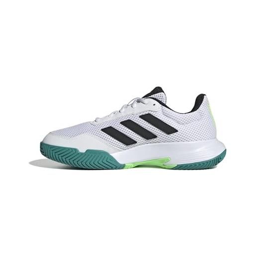 adidas court spec 2 tennis shoes, scarpe da tennis unisex - adulto, ftwr bianco nucleo nero pure teal, 36 2/3 eu