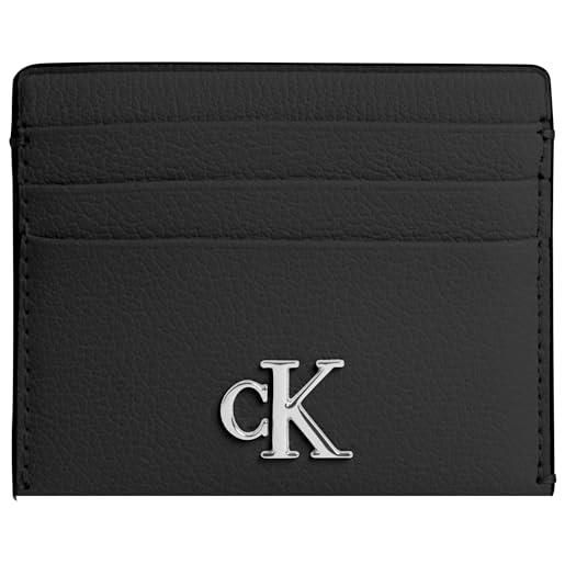 Calvin Klein jeans portafogli da donna minimal monogram 6cc k60k612746, nero, taglia unica, black, taglia unica