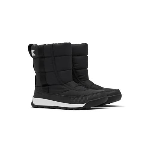 Sorel whitney 2 puffy mid wp, stivali da neve impermeabili, unisex - bambini e ragazzi, black bambino, 30 eu