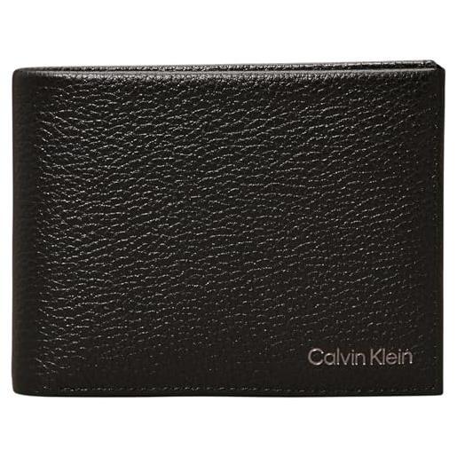 Calvin Klein uomo portafoglio warmth bifold piccolo, nero (ck black), taglia unica