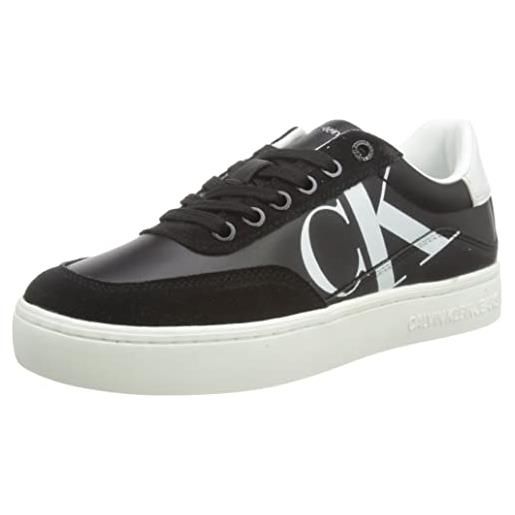 Calvin Klein jeans sneakers con suola preformata donna scarpe, nero (black/bright white/silver), 39 eu