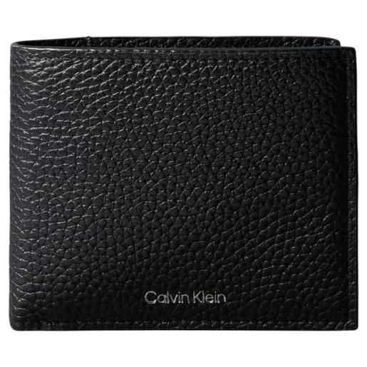 Calvin Klein foil emboss ew billfold w coin lv04d1138g, portafogli adulto, black (black), taglia unica