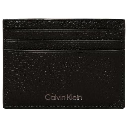Calvin Klein uomo portafoglio warmth cardholder 6 cc piccolo, nero (ck black), taglia unica, nero (ck black), taglia unica