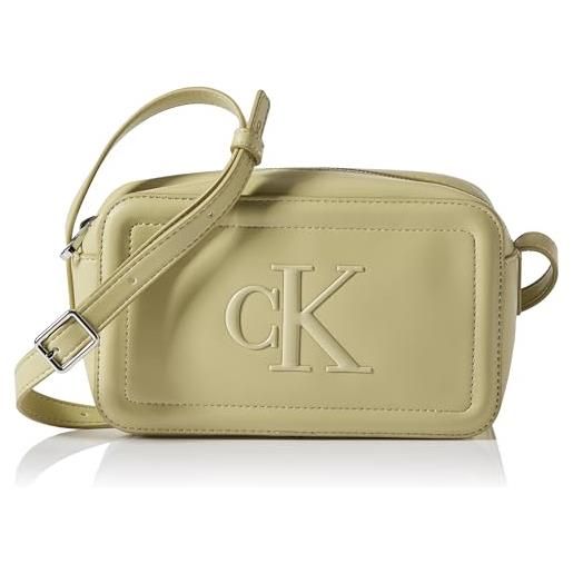 Calvin Klein raised ck camera bag lv04f3220g, crossover donna, green (maya blue), one size