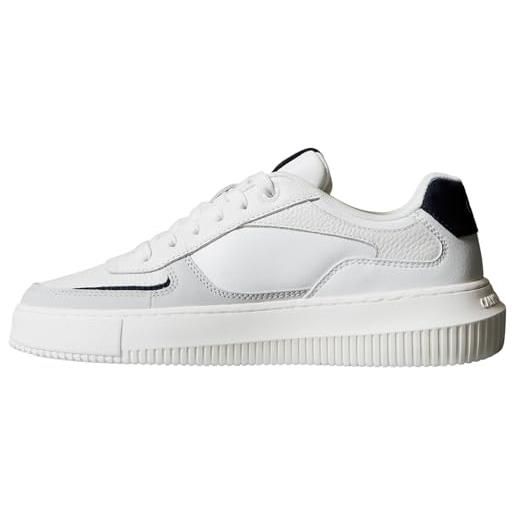 Calvin Klein donna sneakers con suola preformata chunky low suola spessa, bianco (bright white/navy), 37