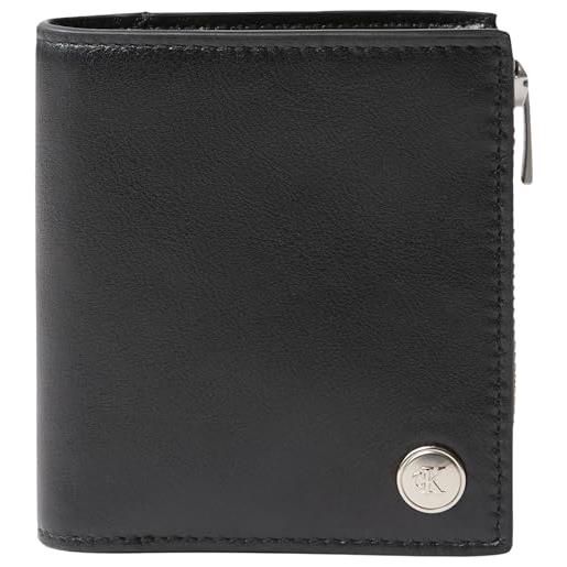 Calvin Klein uomo borsello jeans hardware bifold in pelle, nero (black), taglia unica
