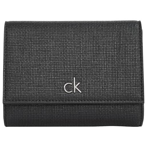 Calvin Klein donna portafoglio daily medium trifold piccolo, nero (ck black), taglia unica