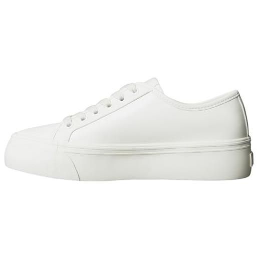 Calvin Klein donna sneakers vulcanizzate lace up profilo basso, bianco (lily white), 35