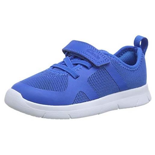 Clarks ath flux t, scarpe da ginnastica bambino, sintetico blu, 18.5 eu
