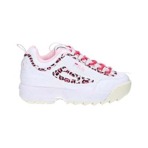 FILA ragazza disruptor p kids sneaker, bianco leopardato, 29 eu
