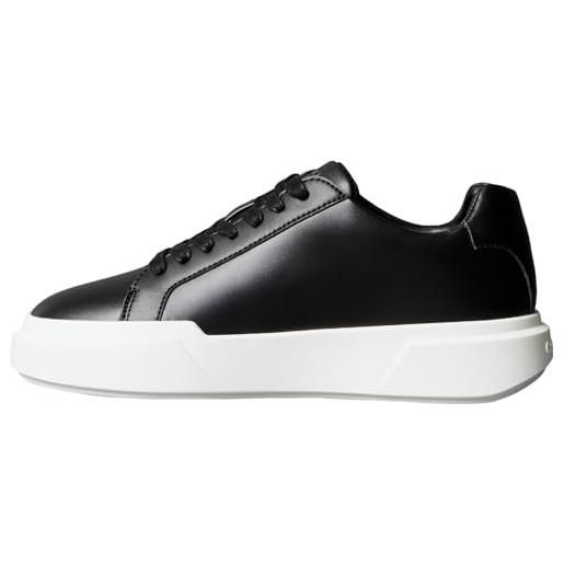 Calvin Klein donna sneakers con suola preformata chunky laceup in pelle, nero (black/bright white), 36