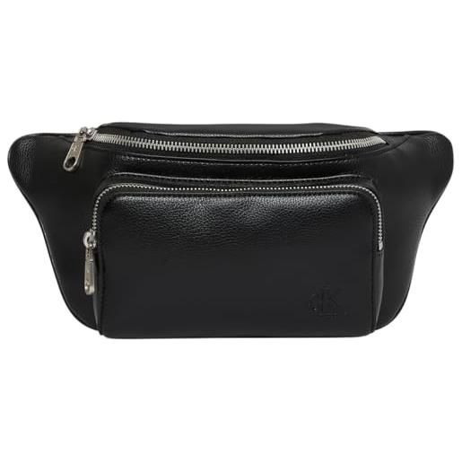Calvin Klein webbing strap waistbag lv04d3130g, marsupio adulto, black (black), taglia unica