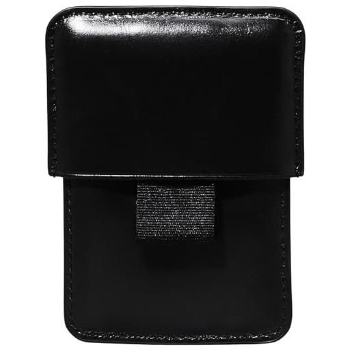 Calvin Klein uomo porta carte glow hardcase in pelle, nero (ck black leather), taglia unica