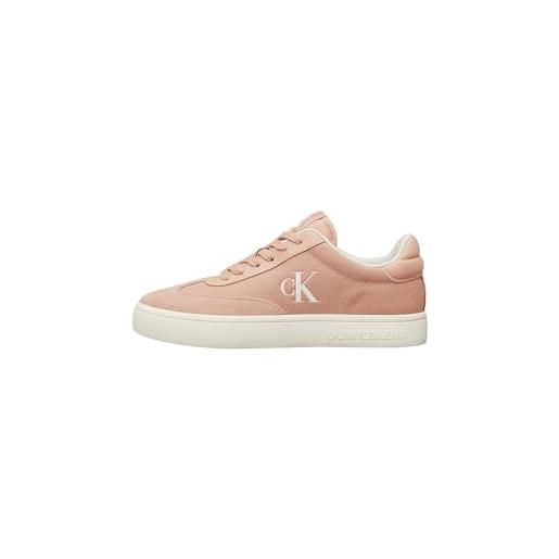 Calvin Klein donna sneakers con suola preformata classic low mix in tela, multicolore (tuscany/eggshell), 40