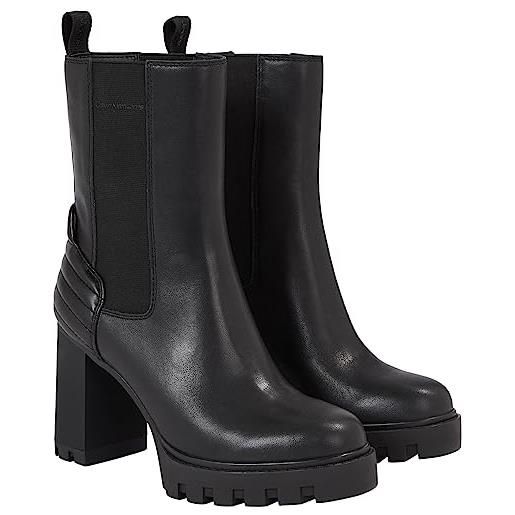 Calvin Klein piattaforma chelsea boot lth wn, stivale mid donna, triplo nero, 40 eu