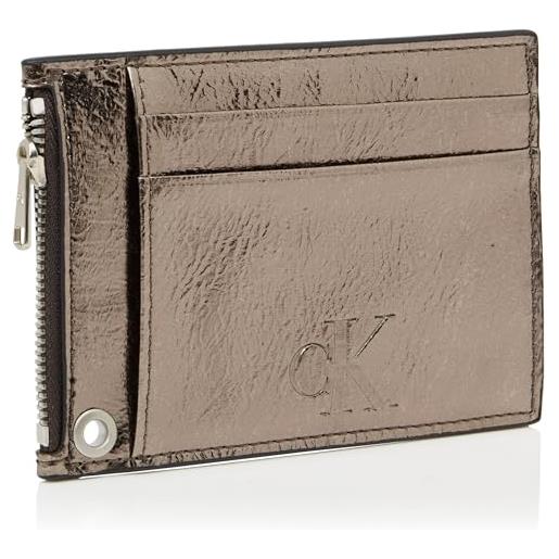 Calvin Klein jeans k60k612296 - portafoglio regalo da donna con specchio, colore: beige (canna di legno), taglia unica, beige (gunmetal), taglia unica