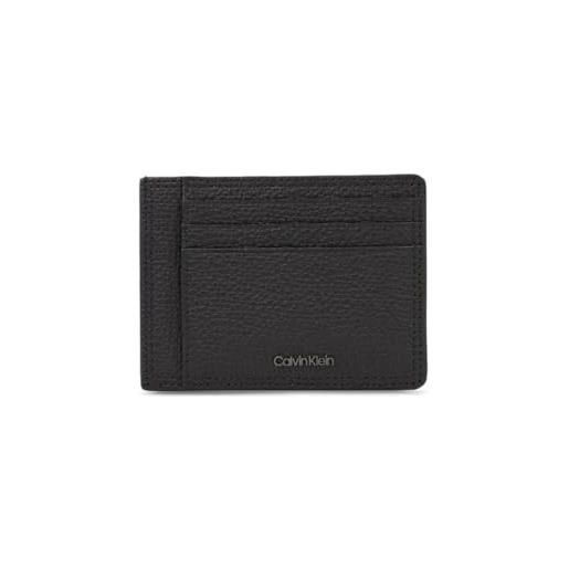 Calvin Klein porta carte uomo minimalism pelle, nero (ck black), taglia unica