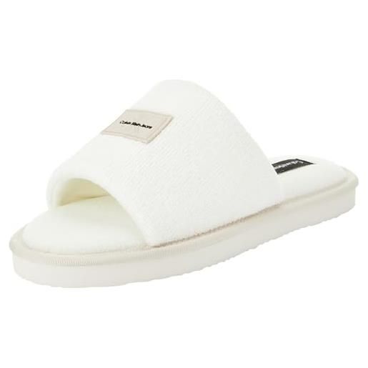 Calvin Klein jeans donna casa pantofola tr ml fad yw0yw01279, guscio d'uovo bianco crema beige, 39.5 eu