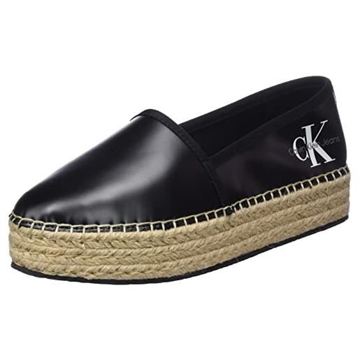 Calvin Klein jeans espadrillas donna scarpe in tela, nero (black), 40 eu