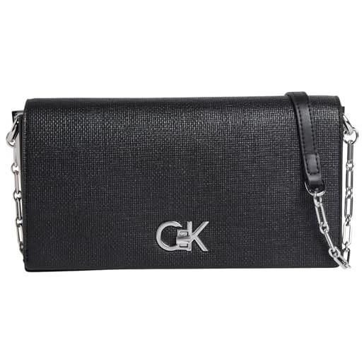 Calvin Klein donna borsa a tracolla mini con tracolla a catenella, nero (ck black), taglia unica