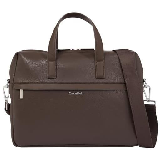 Calvin Klein uomo borsa laptop must laptop bag con cerniera, marrone (java brown pebble), taglia unica