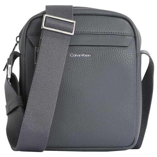 Calvin Klein uomo borsa a tracolla must reporter con logo, grigio (turbulence), taglia unica