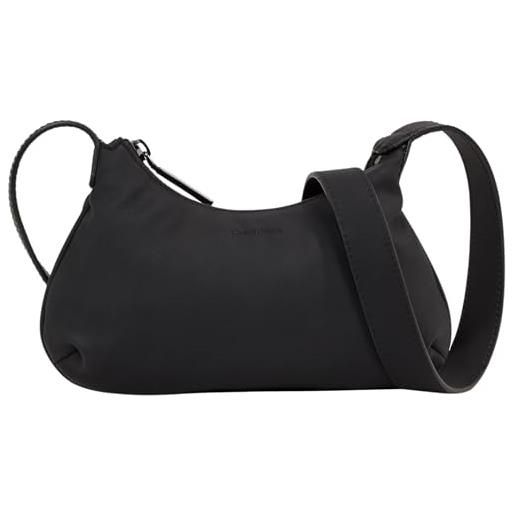 Calvin Klein donna borsa a tracolla crossbody piccola con zip, nero (ck black), taglia unica